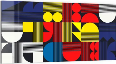 Produktbild von DEQORI Glasbild Echtglas 100x50 cm 'Geometrische Abstraktion' Wandbild Bild modern Deko