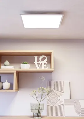 Imagen del producto de Eglo LED Smart Aufbaupanel Moradillo-z Weiß 60x60cm 33W 4400lm RGBTW 2700K - 6500K Dimmbar App Google Alexa Bluetooth ZigBee Matter