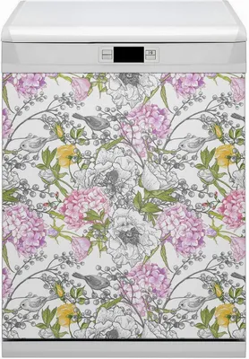 Produktbild von Küche Dekorative Magnete  Magnet Folie für Geschirrspüler 60x80 cm   - Vögel