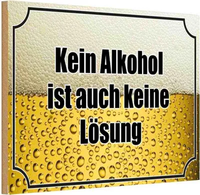Produktbild von vianmo Holzschild 20x30 cm Bier kein Alkohol keine Lösung