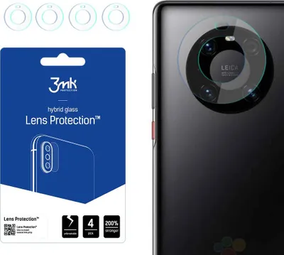 Produktbild von 3mk Hybridglas Lens Protection für Huawei Mate 40 Pro+ 5G Kamera Objektiv Kameralinse 0,16mm 6H (4 Stück)