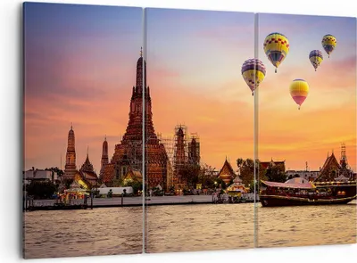 Produktbild von Bild auf Leinwand - Leinwandbild - Tempel Asien - 105x70cm - Wand Bild - Wanddeko - Wandbilder - Leinwanddruck - Bilder - Kunstdruck - Wanddekoration - Leinwand bilder - Wandkunst - CE105x70-3437