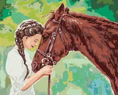 Produktbild von Zuty - Malen nach Zahlen - JUNGES MÄDCHEN MIT PFERD, 40x50 cm, ohne Keilrahmen
