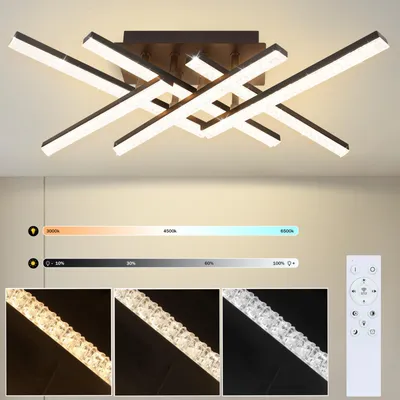 Obrázek produktu pro ZMH LED stropní světlo Stmívatelné s dálkovým ovládáním Černý křišťál 36W Moderní stropní osvětlení pro ložnici obývací pokoj předsíň