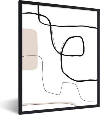 Produktbild von MuchoWow® Gerahmtes Poster Abstrakt - Pastell - Minimalismus 30x40 cm - Poster mit Schwarzem Bilderrahmen Wandposter Rahmen Foto Bilder - Wanddeko - Kunstdrucke