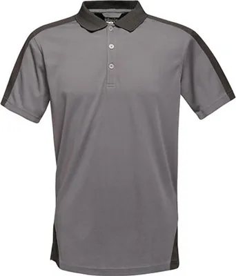 Image de Regatta TRS174 | Polo Coolweave contrasté pour hommes - Couleur : Gris pétrole (uni)/Noir - Taille : XXL