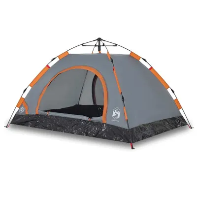 Immagine prodotto di vidaXL Tenda da campeggio 3 persone grigio e arancione sgancio rapido