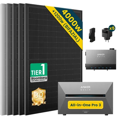Produktbild von Anker Solix Power Dock Balkonkraftwerk 4000W mit Speicher – inkl. anker solix Solarbank 3 E2700 Pro