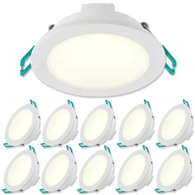 Produktbild von SYLVANIA LED Einbaustrahler 230V | 10er Pack | Warmweiß | LED Spots Ø 68 mm | 100° Abstrahlwinkel | Deckenspots für Wohnzimmer, Badezimmer, Küche