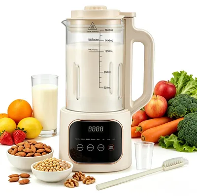 Pflanzendrink-Maschine 1600 ml, 20 Messer, Warmhaltefunktion, Selbstreinigung