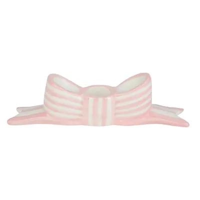 Produktbild von Kerzenhalter Schleife Rosa Talking Tables Keramik Kerzenständer für Stabkerze Ø 2cm
