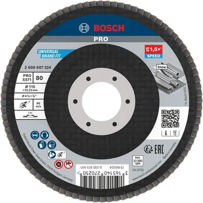 Produktbild von PRO X571 Fächerschleifscheibe, gerade, 115 mm, K80