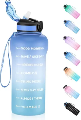 Immagine prodotto di ETDW Bottiglia da 2 litri Sport con cannuccia 2000ml senza BPA a prova di perdite