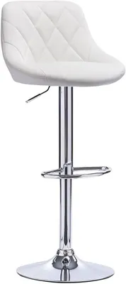 Image de Tabouret de bar réglable avec dossier | Blanc | 35x38x83-104 cm