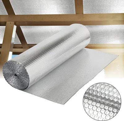 Immagine prodotto di Aopunly film isolante 1x10m 130g/m² film isolante alluminio film termico film riflettente argento