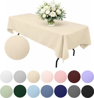 Produktbild von MEBLE ODNOWA, Tischdecke, Glatt Tischdecke, Rechteckig, Beige 140×240 cm, Matt, Tischschutz, Elegant, Formstabil, Elastisch, Strapazierfähig, Maschinenwaschbar