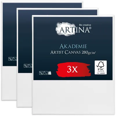 Produktbild von Artina Keilrahmen Leinwand Akademie, 50x60cm, 3er Set