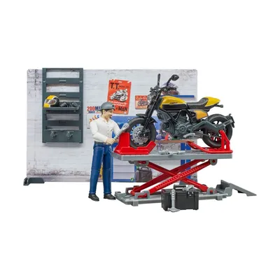 Immagine prodotto di bruder bworld 62102 officina moto Scrambler Ducati Full Throttle set di figure da gioco