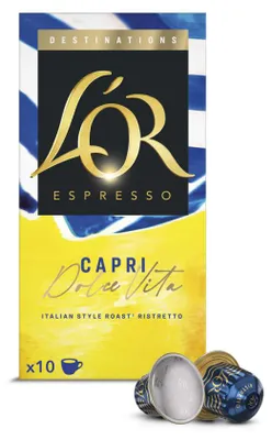 Image de Capsules de café L'OR Capri, compatibles avec les machines Nespresso®, boîte de 10 capsules.