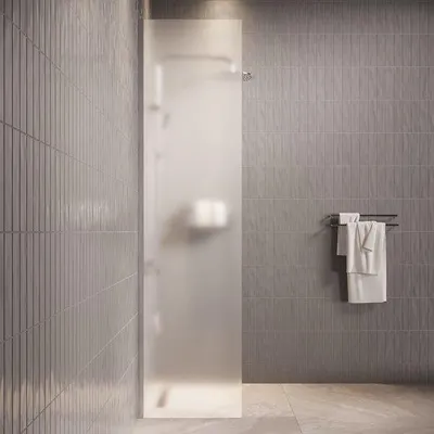 Obrázek produktu pro Badplaats Sprchová Zástěna Florida 40 x 200 cm - Chrom - Walk-In Sprchový Kout 8 mm s Mléčným Sklem