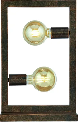Zdjęcie produktu dla Lampa stołowa, metal w kolorze rdzy, 2 płomienie, wys. 46 cm