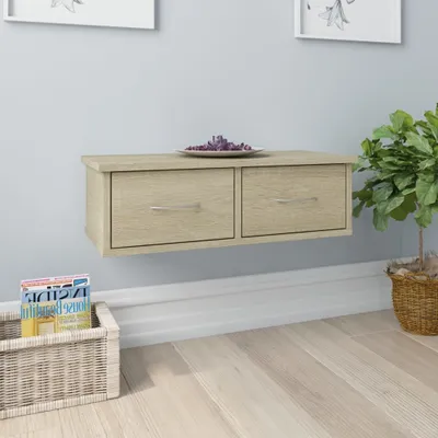 Produktbild von vidaXL Wand-Schubladenregal Sonoma-Eiche 60x26x18,5 cm Holzwerkstoff