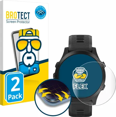Produktbild von 2x BROTECT Fullscreen Schutzfolie für Garmin Forerunner 945 Displayschutz Folie Fullcover Klar Transparent