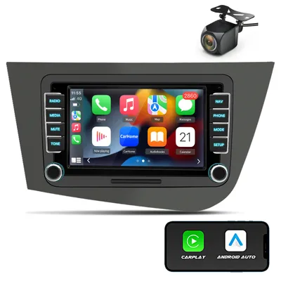 Produktbild von 7'' Andriod 15 Autoradio Carplay Andriod Auto Für Seat Leon 2005-2011 GPS Navi WIFI Bluetooth DAB+ FM RDS SWC DSP 2Din 4Kern 2+64GB