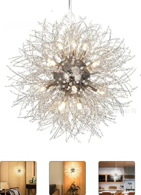 Produktbild von Hängeleuchte Löwenzahn-Kronleuchter,Höhenverstellbar,40 cm,G9,Keine Lichtquelle, Chrom