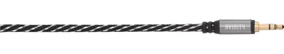 Image de Câble audio, Jack 3,5 mm/Jack, stéréo, textile, doré, 0,5 m
