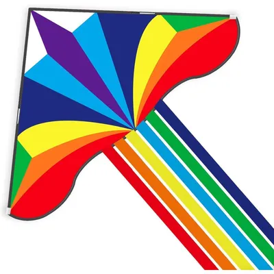 Productafbeelding van Delta-vlieger, "Draken Regenboog", geschikt voor kinderen en volwassenen, gemakkelijk te vliegen, met een koord van 300 voet