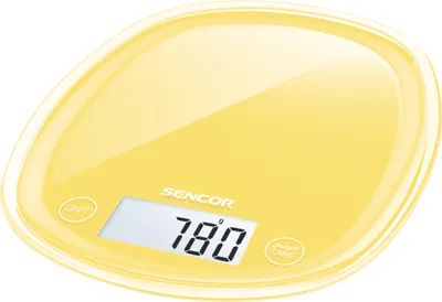 Produktbild von SENCOR SKS 36YL Kuchyňská váha, váživost do 5 kg, funkce postupného dovažování, velký LCD displej s podsvícením, žlutá