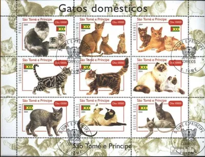 Produktbild von Briefmarken Sao Tome e Principe 2004 Mi 2004K Kleinbogen (kompl.Ausg.) gestempelt Katzen