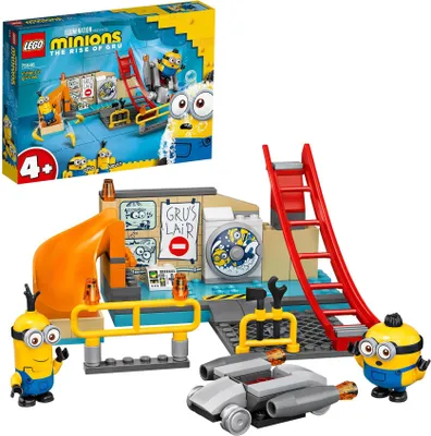 Produktbild von LEGO 75546 Minions in Grus Labor Spielzeug für Kinder ab 4 Jahre mit Figuren Otto und Kevin