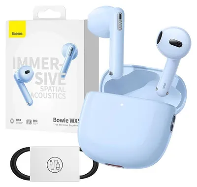 Obrázek produktu pro Bezdrátová sluchátka Baseus Bowie WX5, TWS, Bluetooth 5.3, 440mAh, modrá
