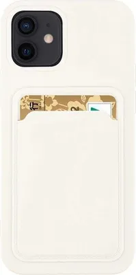 Produktbild von Card Case Silikon Portmonnaie Handyhülle mit Kartenfach Cover Bumper kompatibel mit Samsung Galaxy A22 5G (A226B) Weiß