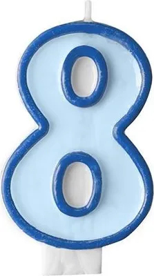 Obrázek produktu pro Narozeninová svíčka 8, modrá, 7 cm