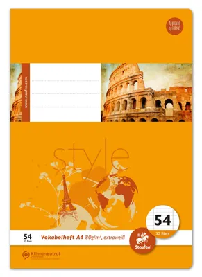 Immagine prodotto di Stile Staufen® 040432054 Libretto di vocabolario - LIN54, A4, 32 fogli, 80 g/m², rigato 9 mm con 2 MST
