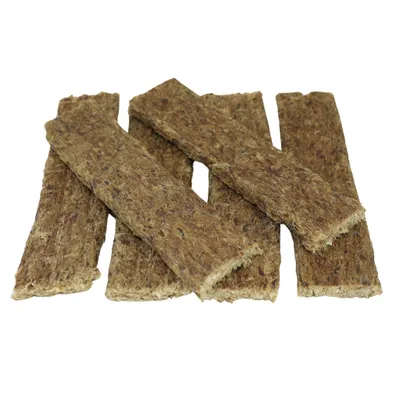 Zdjęcie produktu dla Naturalne Suszone Paski Mięsne z Sarny 100g - 100% Dziczyzna, Bez Zbóż, Przekąska do Żucia dla Psów, Delikatnie Suszone, Smakołyki