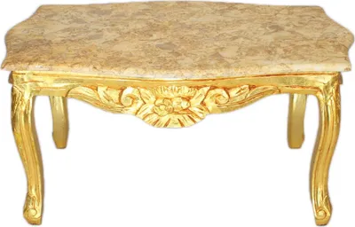 Image de Casa Padrino Table basse baroque or avec plateau en marbre crème - Meubles de salon table style antique