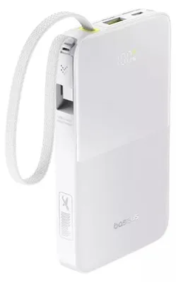 Immagine prodotto di Power bank Baseus EnerFill FC51 Bipow2 Pro, display digitale, 10.000 mAh, 22,5W, USB-C, USB-A Bianco