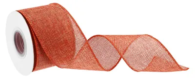 Juteband mit Drahtkante, orange, 5,1 cm x 10 m