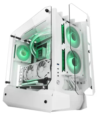 Produktbild von Mars Gaming MC-EDGEW, Midi Tower, PC, Weiß, ATX, micro ATX, Mini-ITX, SGCC, Gehärtetes Glas, Gaming