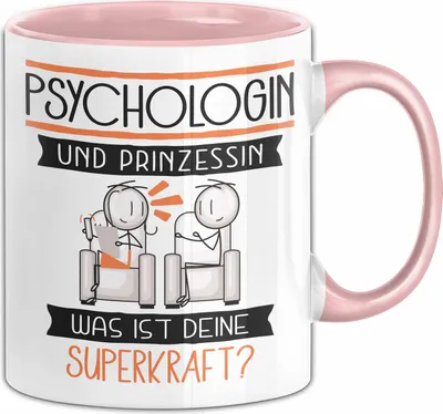 Produktbild von Psychologin Und Prinzessin Tasse Geschenk Für Eine Psychologin Geburtstag Was Ist Deine Superkraft (Rosa)