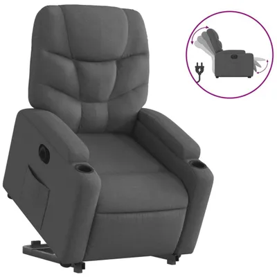 Produktbild von vidaXL Relaxsessel mit Aufstehhilfe Elektrisch Dunkelgrau Stoff