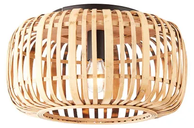 Zdjęcie produktu dla Lampa wisząca MATHIAS beżowa 1xE27x20W bambus wym:23x40,5x40,5cm IP20 Endon