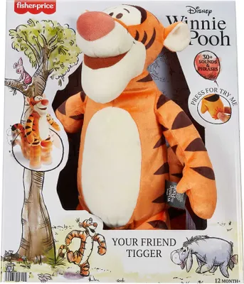 The image shows the packaging of a plush toy Tigger from Winnie the Pooh.