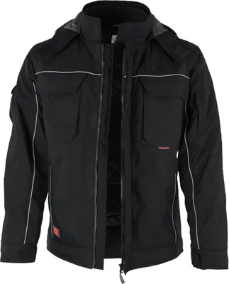 Produktbild von Qualitex Winterjacke - Wetterfeste Herren-Winterjacke mit 8 Taschen – warm, funktional & flexibel - in Farbe: schwarz - Herren: M - Damen: 40