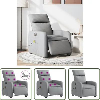 Produktbild von The Living Store Massagesessel Elektrisch Hellgrau Stoff