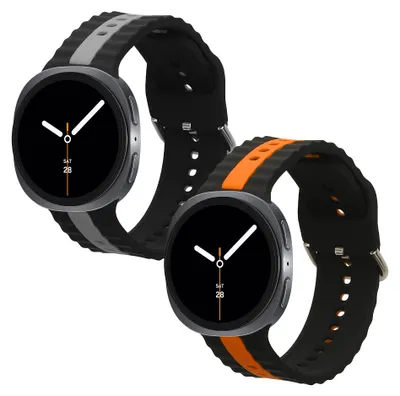 Produktbild von kwmobile 2x Uhrenarmband für Samsung Galaxy Watch 8 Galaxy / Galaxy Watch 8 Classic 46mm Armband - Fitnesstracker Band Set aus TPU Silikon -